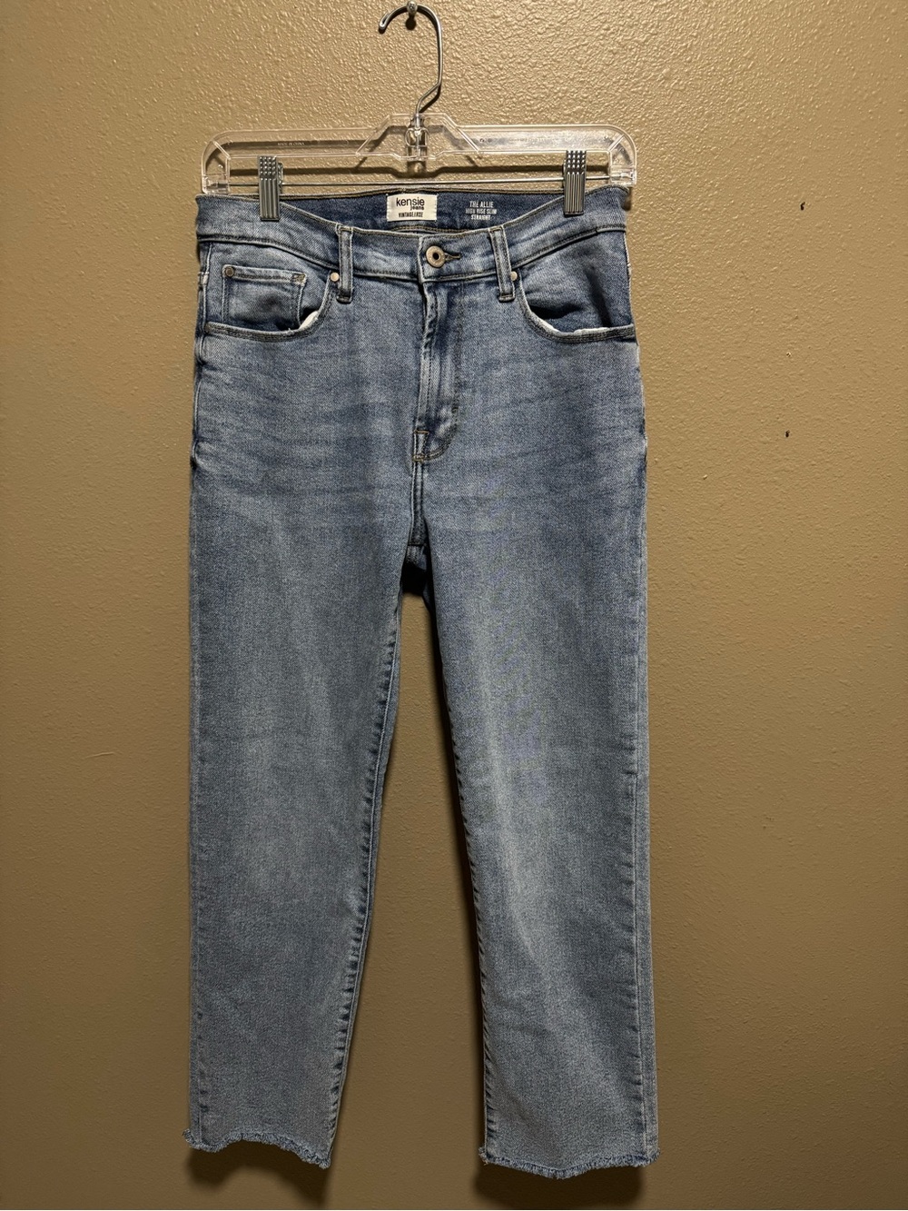 Kensie Light Blue High Rise Slim Straight Jeans